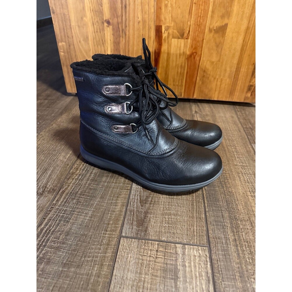 Rockport XCS Britt Alpine Waterproof Boots Sz. 9 Black & Rose Gold